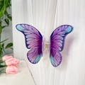 Elegant purple butterfly hair claw clip with gradient wings on a white textured background - Purple Morpho 10.6CM