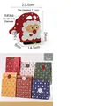 Christmas Santa felt bag set with reindeer ginger man paper treat bags and seal stickers - Santa Handbag + 6PCS Paper Bags Set ZD042