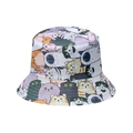 Summer bucket hat featuring colorful cartoon cat patterns on comfortable cotton fabric - M (56-58cm) / Dense Colorful Cat Print (C)
