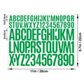 Green waterproof vinyl letter stickers in 1 and 2 inch sizes for DIY scrapbooking - Green