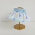 Detail of light blue sun hat brim featuring floral bunny patterns and MISS 3D emblem - Blue / 54cm (4-12 Years)
