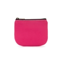 Mini rose pink canvas coin purse with durable black YKK zipper and bronze puller - Rose Red