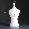White resin female bust jewelry display stand for necklaces and earrings, height 29cm - Neck Model (16)