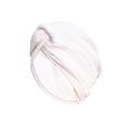 Turbante de punto elástico en rosa claro con un elegante diseño de nudo cruzado - Blanco