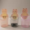 Set da 3 pezzi di organizer a muro a forma di orso in rosa, grigio e viola per il bagno - caffè