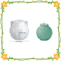 Spherical floral relief silicone mold for resin or candles with dimensions 6.33x5.99cm - Spring Floral Lantern Ball 002