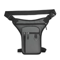 Marsupio da gamba grigio in nylon impermeabile con cinghie regolabili e zip multiple - Grigio