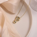 3D bubble letter P pendant necklace in 18K gold plated finish with a shiny mirror surface - Letter P (Single Pendant)