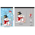 Christmas snowman window sticker set with snowflakes and candy canes in festive colors - BQ437 Snowman