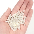 Handheld bright white polished ABS faux pearl beads for DIY craft accessories - 5mm (300pcs/Pack) / No Hole Cream