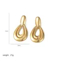 Detailansicht goldener gestufter Tropfenohrringe mit Maßen 5,6 cm mal 2,8 cm - Gold Doppelt Eingeschachtelter Wassertropfen (A0190B)