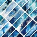 Set di 30 segnalibri oceano con trama in marmo blu e oro per amanti della lettura - Serie Oceano Blu