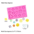Pink silicone mold for DIY button shapes with stars and hearts for cake decorating - 2# / Pink