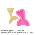 Stampo in silicone rosa a coda di sirena con esempio di decorazione in pasta - Grande (Rosa)