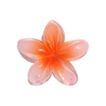 Pink and orange gradient frangipani hair claw clip with glossy resin finish - Bulk Packaging / Coral