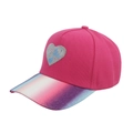 Rosa Mädchen Baseballkappe mit Glitzer-Meerjungfrau-Herz und funkelndem Schirm - Meerjungfrau Herz - Rosarot