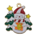 Ciondolo pupazzo di neve natalizio in smalto per creazione di gioielli fai-da-te - Stile Pupazzo Neve Regalo (19568) / 1 Pezzo (25x23mm)