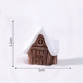 Miniature resin Christmas house with wood texture and snow roof for DIY decor, 3x3.2cm - Walnut Cabin