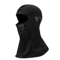 Cagoule rafraîchissante en soie glacée noire avec mesh pour cyclisme et protection solaire - Style Long / Noir