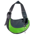 Portable pet carrier bag in lime green and grey mesh fabric for small dogs and cats - Fluorescent Green Sling Bag