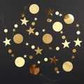Sparkling gold star and circle paper garland decoration for birthday party background - 4 Meters / Round Star Garland Gold