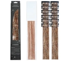Golden clip-in hair tinsel kit with 12 smart clips and 60cm glitter strands in box - 12 Pieces / Laser Bronze (12-Piece Set)