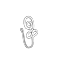 Clip per naso a U argento senza foro con design a spirale metallica e motivo a tulipano - Stile Intrecciato Argento (G-088)