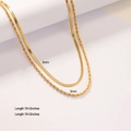 Double-layer 18K gold plated stainless steel necklace set with snake and twist chains - Style 07 (Snake Rope Layered)