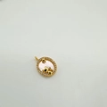 Colgante ovalado de gato bañado en oro de 18k con nácar blanco y detalles de estrellas - Gato-Dorado (Concha Blanca)