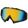 Pro ski goggles featuring a matte black frame and colorful rainbow spherical lenses - Sand Black Frame Orange Mirror
