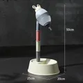 Vertical pet water dispenser and feeder in light beige with 50cm adjustable height - Mickey Style Adjustable (Beige)