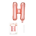 Roségoldener Buchstaben-H-Folienballon mit Verpackung für Geburtstagsdekorationen - Buchstabe H / Roségold
