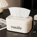 Portafazzoletti bianco crema con scritta smile argentata e design nordico minimalista - Bianco Crema (Con Lettere Smile)