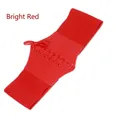 Plus size elastic corset belt in bright red with vintage lace-up front and PU leather - Red