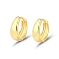 Minimalist gold plated S925 sterling silver huggie earrings with polished curved finish - Gold