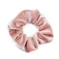 Chouchou en velours rose avec texture côtelée élégante et finition brillante premium - Rose