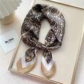 Brown and beige Paisley silk scarf with geometric border in an elegant frame tray - Khaki Paisley (Dual Frame)