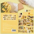 30-piece warm yellow waterproof synthetic paper stickers with vintage art patterns - XCC038 Warm Yellow Tone - 30 Sheets/Pack