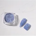 Dettaglio polvere glitter blu e viola per nail art con effetto sabbia opaca - Polvere di Lana per Unghie 04#