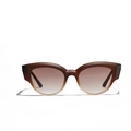 Retro Cat-Eye Sonnenbrille mit braunem Farbverlauf und TR90 Rahmen für Damen und Herren - Matt Tee