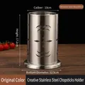 Macro view of stainless steel utensil holder with heart cutouts and size dimensions - 10CM Diamond Silver Perforated With Base