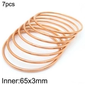 7-piece set of 3mm stackable rose gold plated titanium steel bangles for women - 7Pcs Set-Rose Gold (KB184148-KFC)