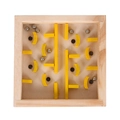 Square wooden maze puzzle with metal balls for balance and focus training for kids - Yellow 8 Balls Style / No Box