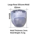 Large 3D rose flower silicone mold for DIY candles and resin art crafts, size 60x65mm - Large Rose Mold