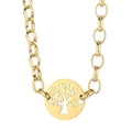 Golden Tree of Life pendant necklace with a chunky 304 stainless steel chain - Necklace / Gold