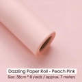Waterproof peach pink wrapping paper roll for floral bouquets, 58cm x 8 yards size - Roll (58cm*7m) / Peach Pink