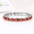 DIY stainless steel link bracelet with enamel US flag pattern and golden edges - 0251-flag-united States 1 Section