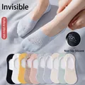 Socquettes en dentelle pour femmes avec silicone antidérapant et coloris macaron - Taille unique / Multicolore (Style Dentelle)