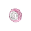 Pink faceted resin crystal bead with large silver core for charm bracelets - Style 1 (Pink)