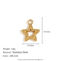 Star-shaped 18K gold plated stainless steel pendant with 28.3mm x 24.0mm dimensions - Hollow Star Pendant